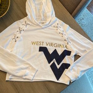 Pink Women’s WVU crop hooded sweatshirt